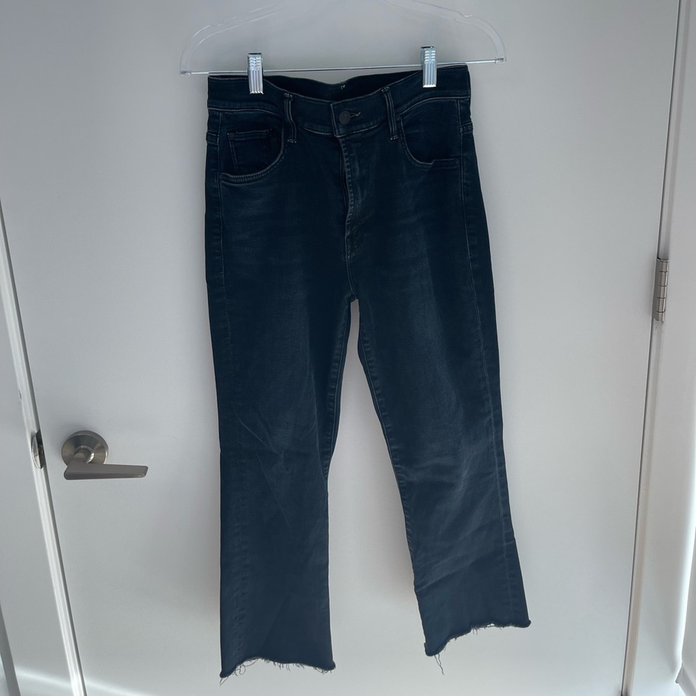 MOTHER Insider Crop Frey Dark Blue Jeans
